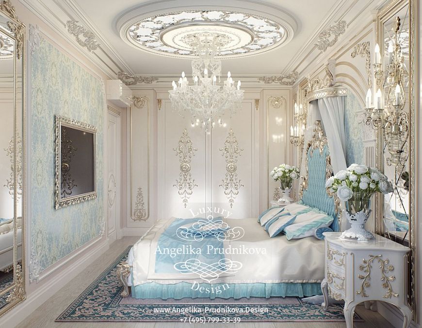 Дизайнпроект интерьера спальни с стиле барокко в ЖК Фили Град
